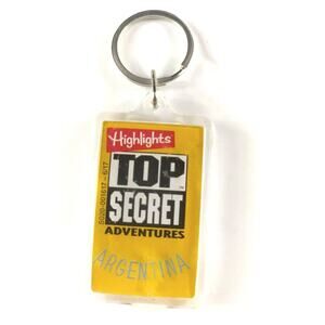Vintage Highlights Top Secret Adventures Souvenir Argentina Keychain Key Ring